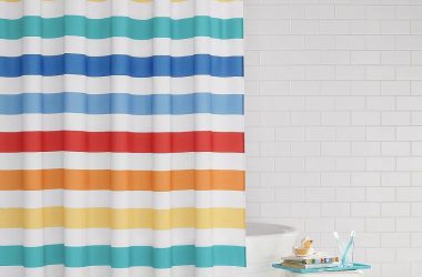 Rainbow Stripe Shower Curtain Just $5.96!!